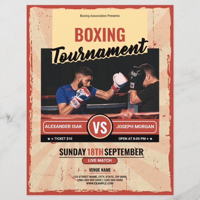 Boxing Tournament Flyer Template (Front)