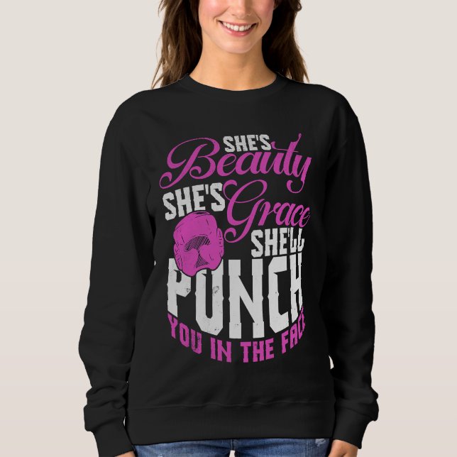 Boxing Training Jab Upper Cut Punch Knockdown Sweatshirt (Front)