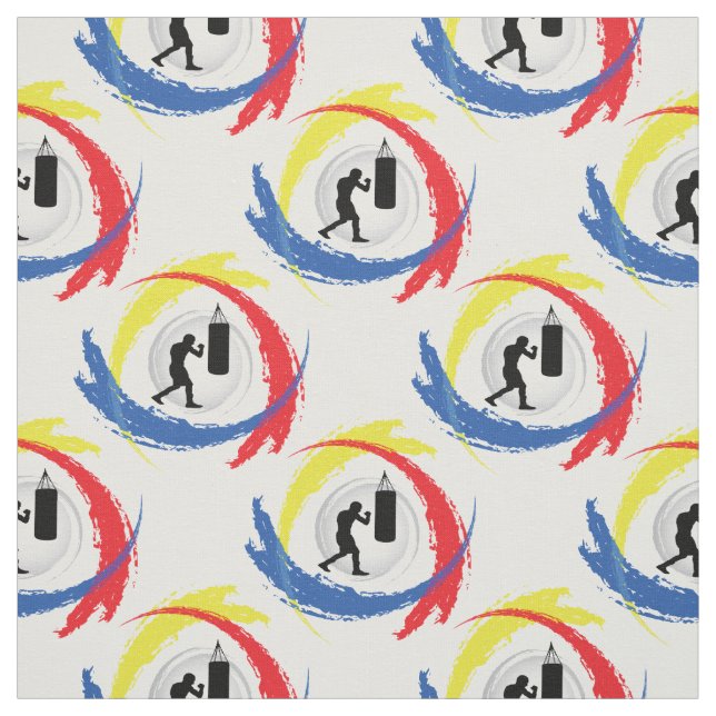 Boxing Tricolor Emblem Fabric (Swatch)