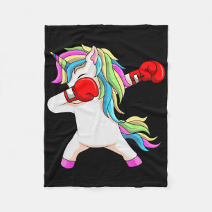 Boxing Unicorn Dabbing Boxer Coach Trainee Student Fleece Blanket