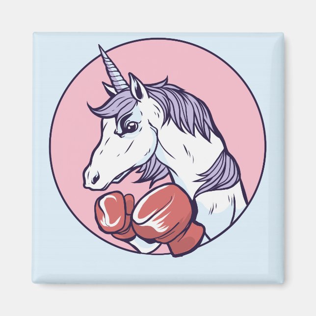 Boxing Unicorn Magnet (Front)