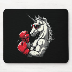 Boxing Unicorn With Boxing Gloves Kickboxing Cute  Mouse Pad