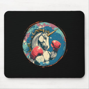 Boxing Unicorn With Boxing Gloves Kickboxing Cute Mouse Pad