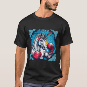 Boxing Unicorn With Boxing Gloves Kickboxing Cute T-Shirt
