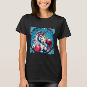 Boxing Unicorn With Boxing Gloves Kickboxing Cute T-Shirt