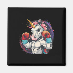 Boxing Unicorn With Boxing Gloves Kickboxing Funny Magnet