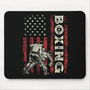 Boxing Us Flag Gifts For Dad Men Boxer Patriotic 4 Mouse Pad