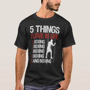 Boxing Usa Flag Boxer Saying 5 Things I Love In T-Shirt