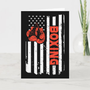Boxing Usa Flag Mma Fighter Kickboxing Boxing For Card
