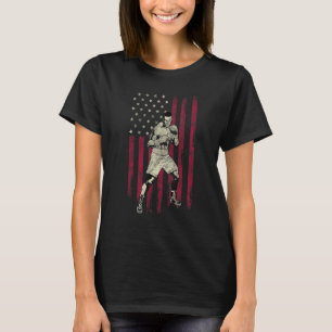 Boxing Vintage American Flag 4th Of July T-Shirt