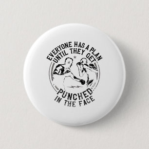 Boxing Vintage Everyone Has A Plan Until They Get 6 Cm Round Badge