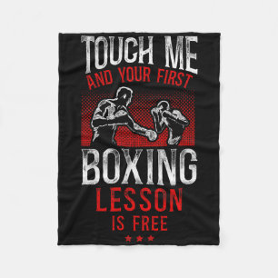 Boxing Vintage Touch Me And Your First Boxing Less Fleece Blanket