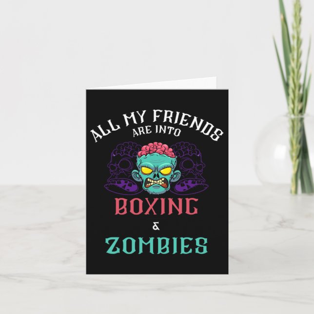 Boxing Zombie Friends Fight Club Undead Punching  Card (Front)