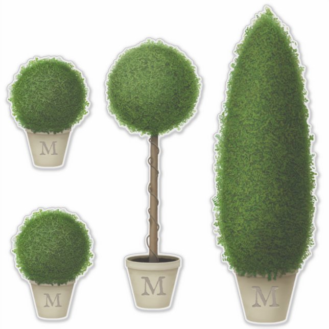 Boxwood Topiary Collection Monogrammed or Spelling (Front)