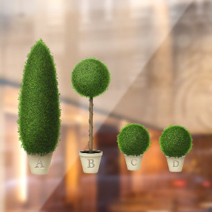 Boxwood Topiary Garden Custom Monogram Alphabet