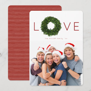 Boxwood Wreath Christmas Holiday Flat Card