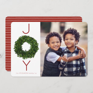 Boxwood Wreath Christmas Holiday Flat Card