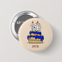 Boy 10th Birthday, 10 on Sweet Blue Cake