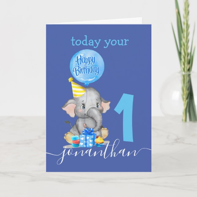 boy 1st birthday card theme (Front)