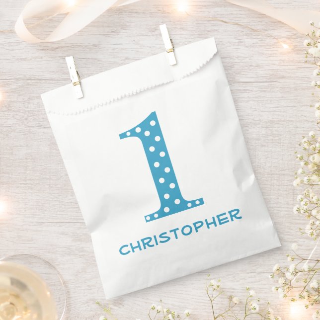 Boy 1st Birthday Favour Bag (Clipped)