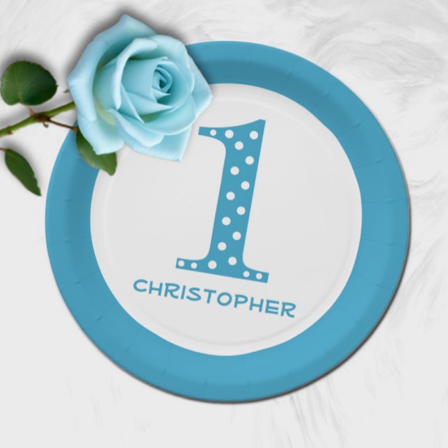 Boy 1st Birthday Paper Plate (Creator Uploaded)