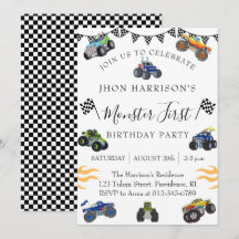 Boy 1st Birthday Party Monster Car 