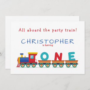 Boy 1st Birthday Train Chugga Chugga Choo Choo
