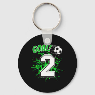 Boy 2 Years Old Kids 2nd Soccer Birthday Ll Theme Key Ring