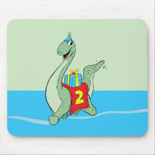 Boy, 2nd Birthday Dinosaur Mouse Pad