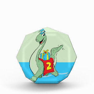Boy, 2nd Birthday Dinosaur Photo Block