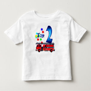 Boy 2nd birthday fire engine toddler T-Shirt