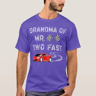 Boy 2nd Birthday Racer GrandmaTwo Fast 2nd Race Bd T-Shirt