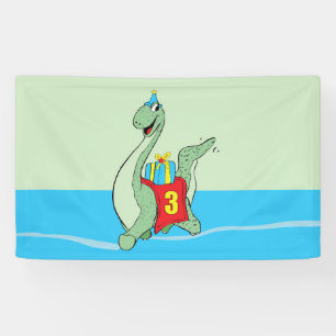 Boy, 3rd Birthday Dinosaur Banner