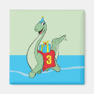 Boy, 3rd Birthday Dinosaur Magnet