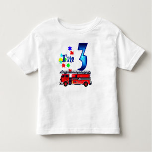 Boy 3rd birthday fire engine toddler T-Shirt