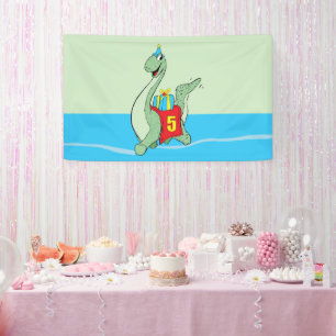 Boy, 5th Birthday Dinosaur Banner