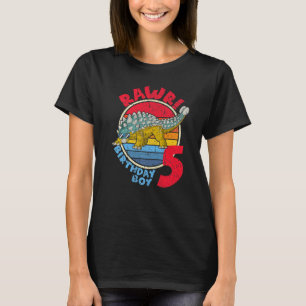 Boy 5th Birthday I Rawr! Ankylosaurus I Family Mat T-Shirt