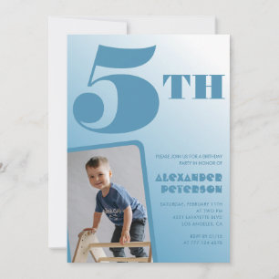 Boy 5th birthday invitations Blue Photo