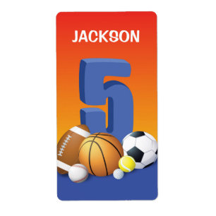 Boy 5th Birthday Sports Balls