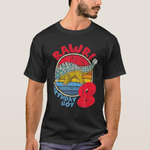 Boy 8Th Birthday I Rawr! Ankylosaurus I Family Mat T-Shirt