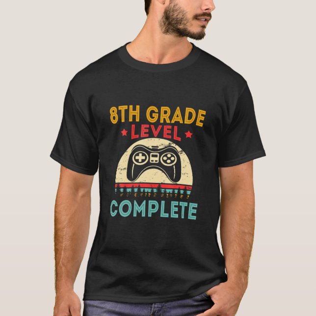 Boy 8Th Grade Level Complete Gamer Graduation Clas T-Shirt (Front)
