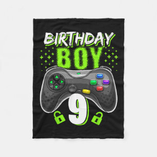 Boy 9 Video Game Controller Gamer 9th Birthday Gif Fleece Blanket