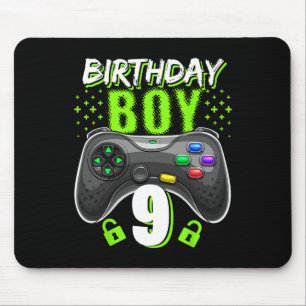 Boy 9 Video Game Controller Gamer 9th Birthday Gif Mouse Pad
