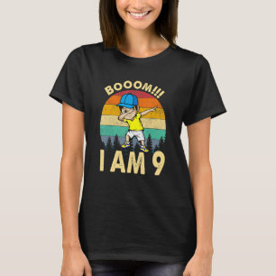 Boy 9 Years Being Awesome 9th Birthday Boom I Am 9 T-Shirt