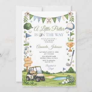 Boy A Little Putter Is On The Way Golf Baby Shower Invitation