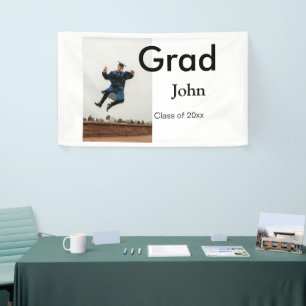 boy add name date year text QR graduation congrats Banner