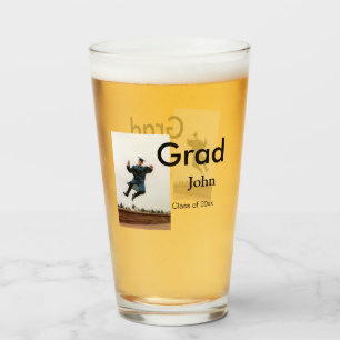 boy add name date year text QR graduation congrats Glass