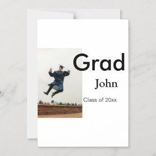 boy add name date year text QR graduation congrats Magnetic Invitation