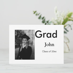 boy add name date year text QR graduation party Invitation