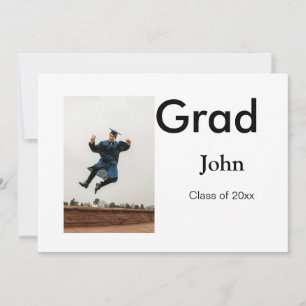 boy add name date year text QR graduation party Invitation